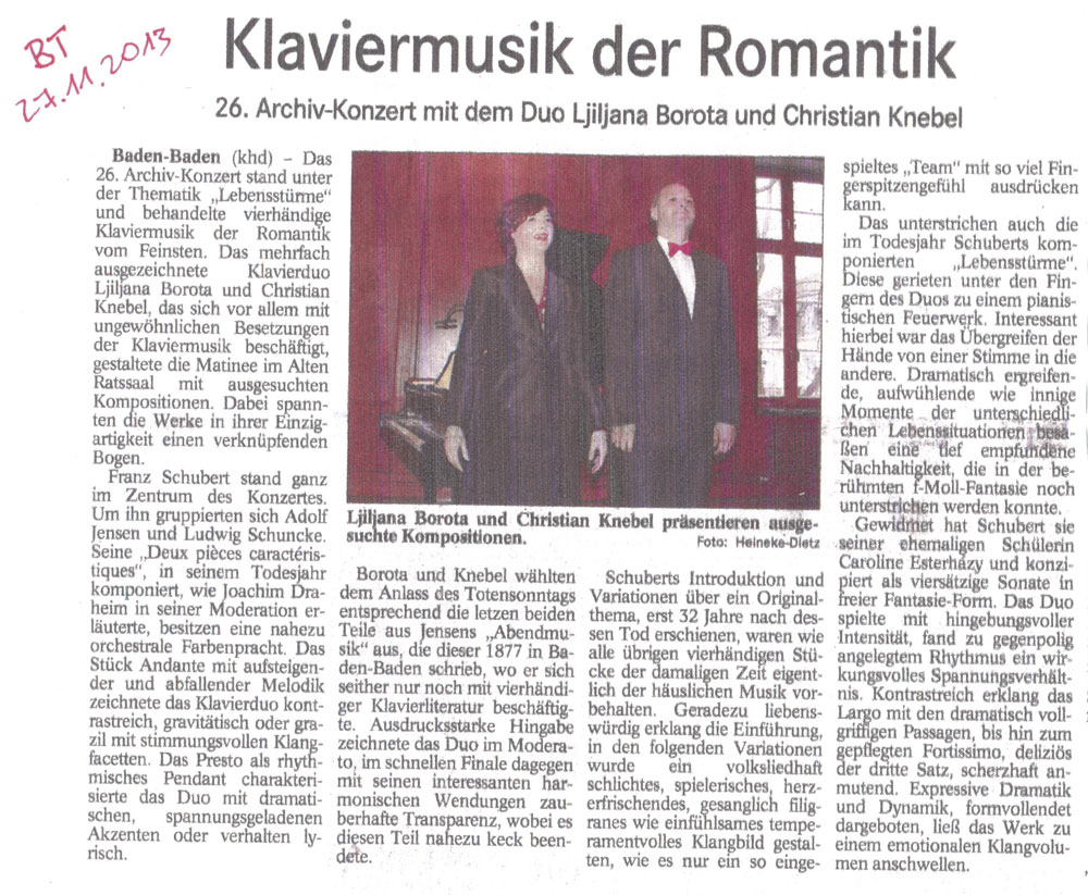 Klaviermusik der Romantik Klaviermusik der Romantik