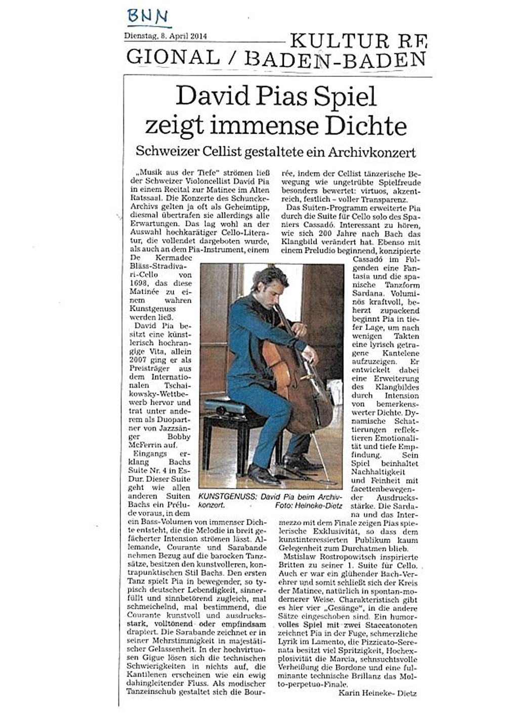 Recital (Solo) mit David Pia Recital (Solo) mit David Pia