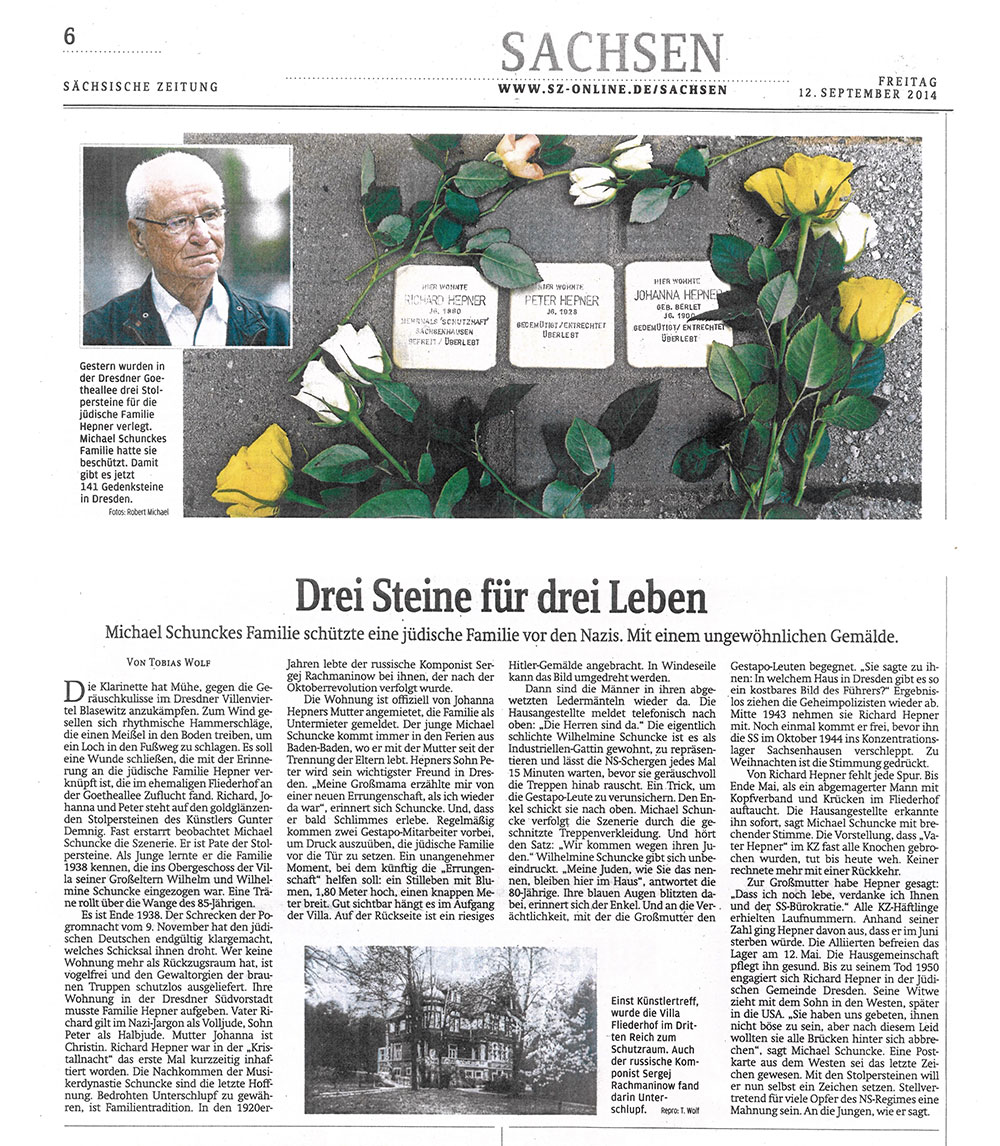 Verlegung von Stolpersteinen Verlegung von Stolpersteinen