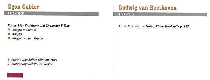 Seite 1 der Broschüre zum Hornwettbewerb 2018
